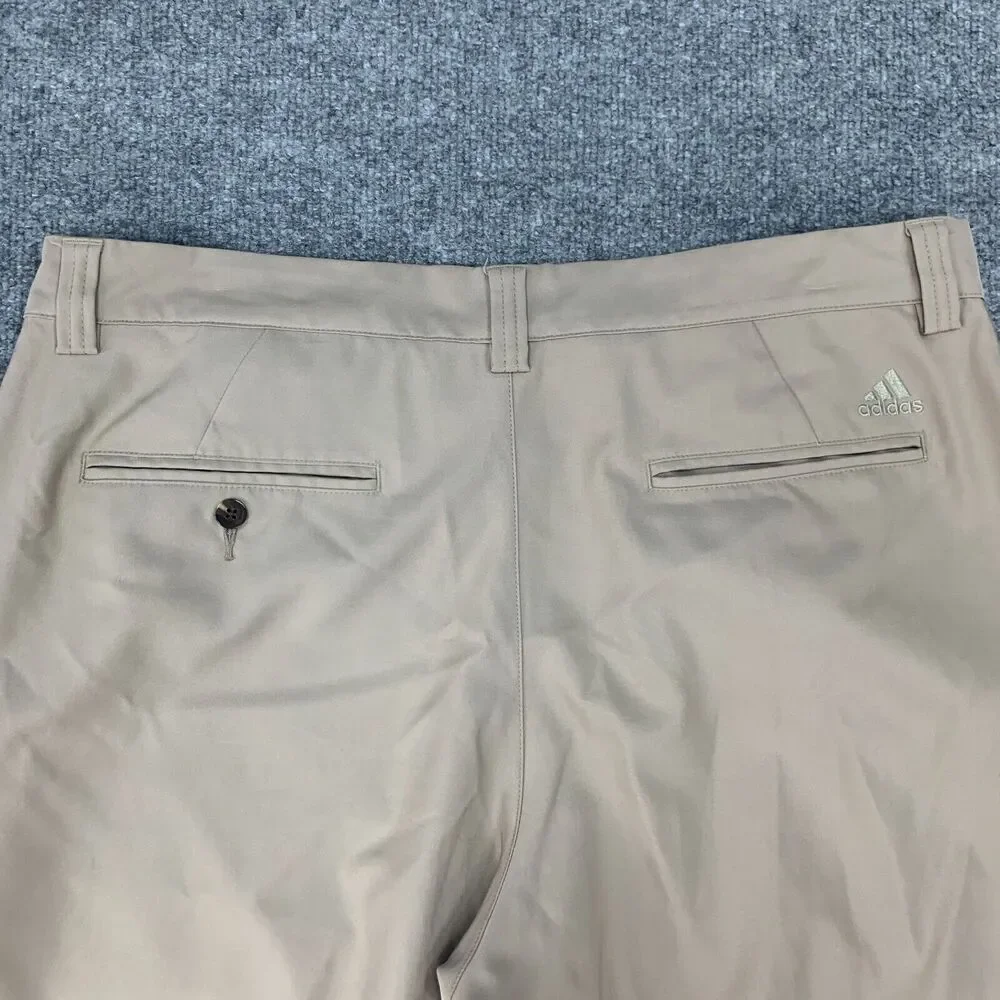 Adidas Golf Pants Mens 36 Stone Beige Flat Front Moisture Wick Climalite Chino